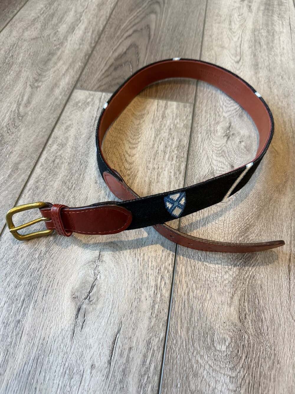 Smathers & Branson Hand-Stitched Needlepoint Belt Size 34